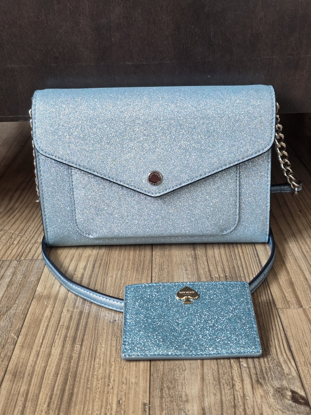 Kate Spade Tinsel Flap Crossbody + Matching Cardholder